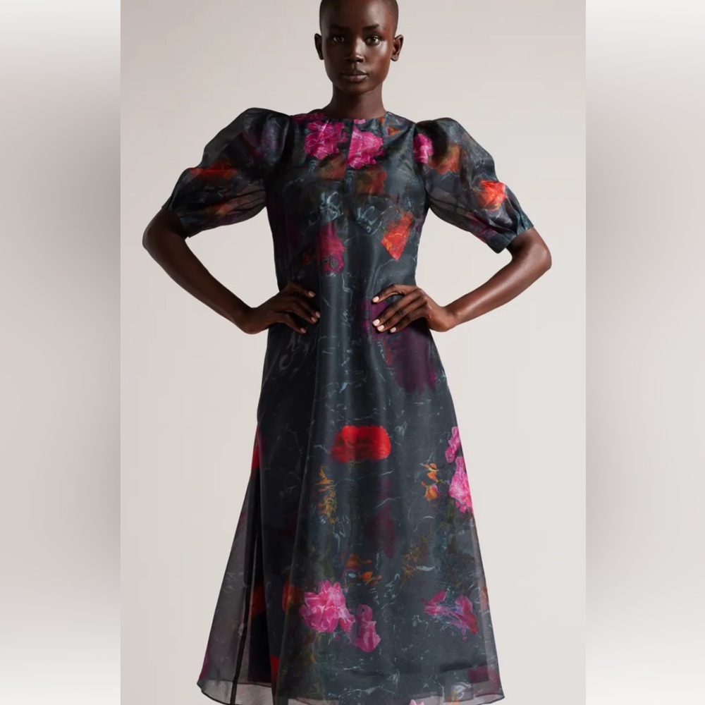 Ted Baker empire Midi Line with Puff Sleeve